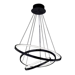Elegancka, czarna lampa wisząca z zintegrowanym światłem LED