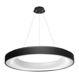 Nowoczesna, czarno-biała, ledowa lampa wisząca Ø80cm ze ściemniaczem