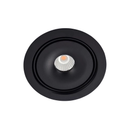Czarna, okrągła, ruchoma oprawa podtynkowa o średnicy 17cm LED