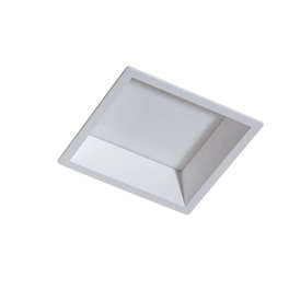Biała, kwadratowa, podtynkowa oprawa ze światłem LED 3000K 14,5cm