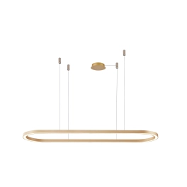Designerska, złota lampa wisząca LED nad stół 150cm 3000K