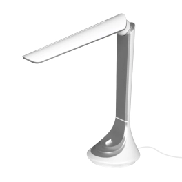 Nowoczesna biało-srebrna lampka biurkowa do pokoju młodzieżowego