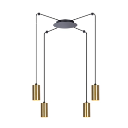 Lampa sufitowa na cztery żarówki GU10 w modnym, czarno-złotym kolorze