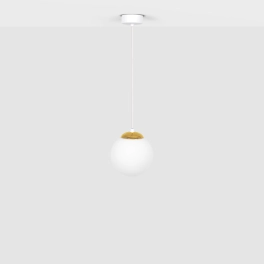 Lampa wisząca ze złotym elementem dekoracyjnym i kloszem ⌀14 cm