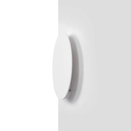 Minimalistyczna, biała lampa ścienna do korytarza, średnica 20cm