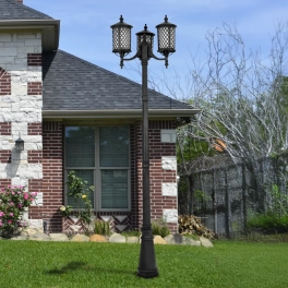 Latarnia ogrodowa, wysoka lampa w czarnym kolorze, na żarówkę E27 CHICAGO