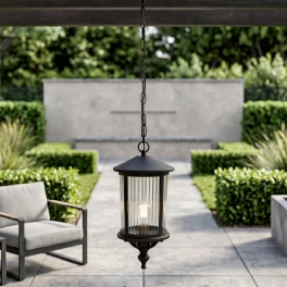 Dekoracyjna lampa wisząca ogrodowa, na łańcuszku, regulowana wysokość