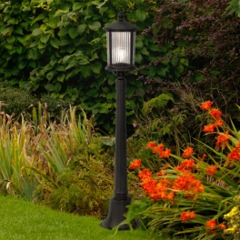 Lampa ogrodowa w czarnym kolorze, z dekoracyjnym szkłem, ochrona IP44 MIAMI