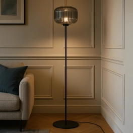 Lampa podłogowa do czytania z ryflowanym kloszem CAMPO