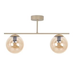 Lampa sufitowa do eleganckiej sypialni, dwa klosze na pręcie FELIX
