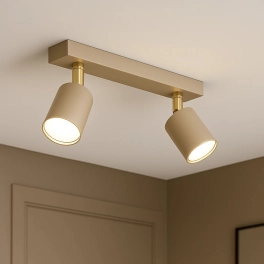 Lampa sufitowa z dwoma reflektorami na żarówkę GU10, beżowa MATI