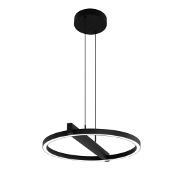 Lampa wisząca w kolorze czarnym, okrąg LED na zwisie, loft TIVOLI