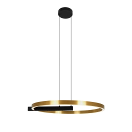 Elegancka lampa wisząca LED, okrąg o średnicy 60 cm, czarno-złota METIS