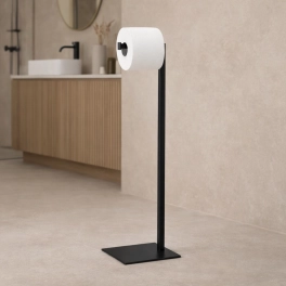 Prosty stojak na papier toaletowy w kolorze czarnym