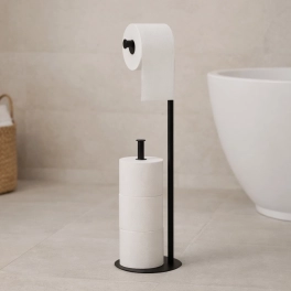 Prosy, metalowy stojak na papier toaletowy, matowa czerń