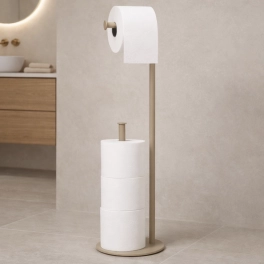 Metalowy stojak na papier toaletowy, beż