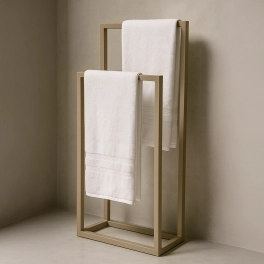 Podwójny wieszak na ręczniki w kolorze beżowym