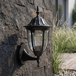 Górna lampa ogrodowa, kinkiet zewnętrzny w stylu klasycznym
