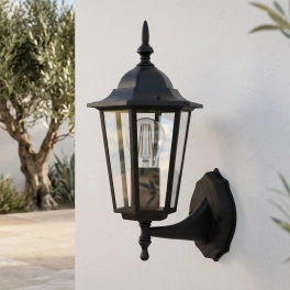 Lampa elewacyjna w stylu klasycznym ze szklanymi szybkami
