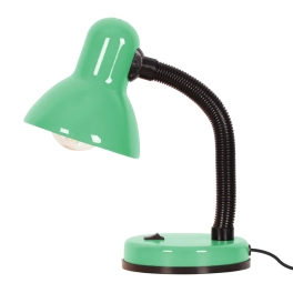 Regulowana, zielona lampka biurkowa z włącznikiem