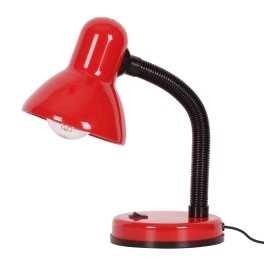 Czerwona lampka biurkowa do odrabiania lekcji