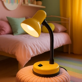 Żółta lampka na żarówkę E27 do pokoju dziecięcego