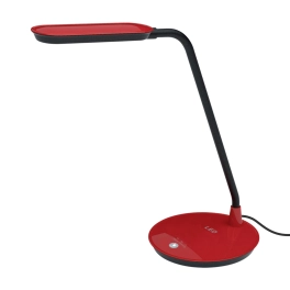 Czerwona lampka biurkowa LED z dotykowym panelem