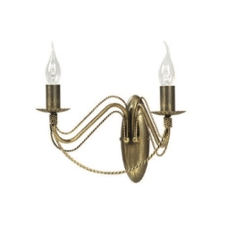 Efektowna lampa ścienna, złoty kinkiet w kształcie świecznika