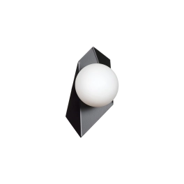 Lampa ścienna, kinkiet czarno-biały, klosz w kształcie kuli