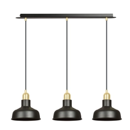 Metalowa lampa wisząca w stylu loftowym, złote elementy, lampa nad stół