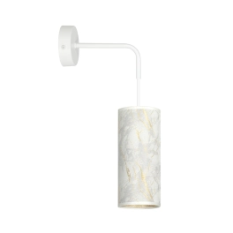 Dekoracyjna lampa ścienna z abażurem z motywem białego marmuru