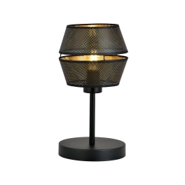 Czarna, unikalna lampa stołowa, idealna lampka na szafkę nocną