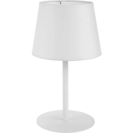 Lampka stołowa z materiałowym abażurem idealna na szafkę nocną
