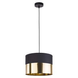 Lampa wisząca z czarno-złotym abażurem o średnicy 20cm, na 1 żarówkę
