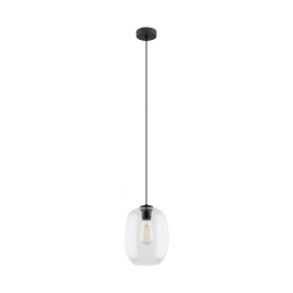 Pojedyncza, minimalistyczna lampa wisząca ze smukłym kloszem