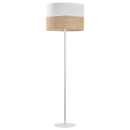 Lampa podłogowa z dwukolorowym abażurem, w stylu skandynawskim