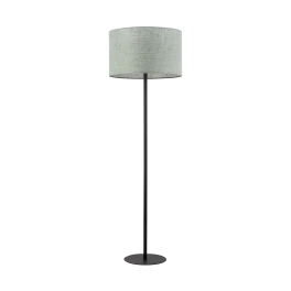 Klasyczna lampa podłogowa z szerokim abażurem, idealna do salonu