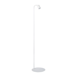 Biała, minimalistyczna lampa stojąca do nowoczesnego biura