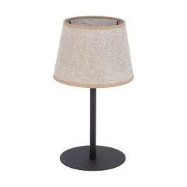 Ponadczasowa lampka stołowa z abażurem w stylu eco, do sypialni