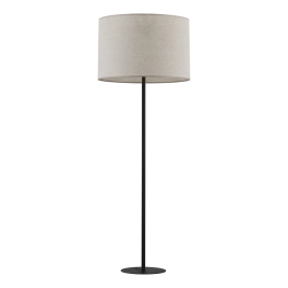 Stylowa, prosta lampa podłogowa z szerokim abażurem