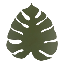 Ozdobny, płaski kinkiet w kolorze zielonym, kształt liścia 4xG9