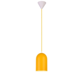 Żółta lampa wisząca z kloszem, idealna do pokoju dziecięcego