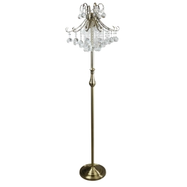 Dekoracyjna lampa stojąca w kolorze mosiądzu, idealna do salonu