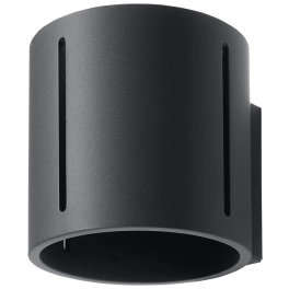 Minimalistyczny, czarny kinkiet w kształcie tuby, na żarówkę G9, do holu