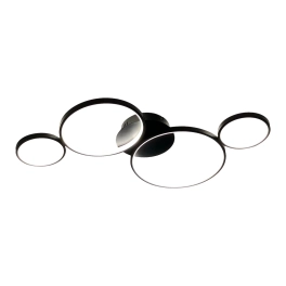 Lampa sufitowa LED z ringami w kolorze czarnym