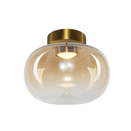 Lampa sufitowa LED w stylu glamour na złotej podsufitce do sypialni