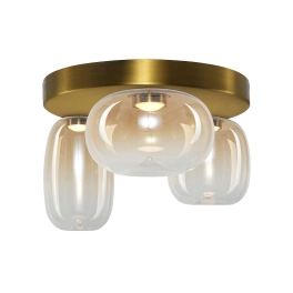 Stylowa lampa sufitowa LED w stylu glamour, trzy różne klosze