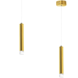 Pojedyncza lampa wisząca, złota tuba, ledowe źródło światła GOLDIE