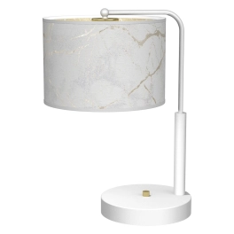 Lampa stołowa z abażurem o eleganckim wzorze, na komodę SENSO