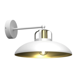 Biało-złota lampa ścienna, metalowy kinkiet do kuchni FELIX